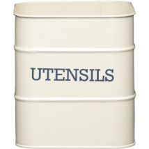 KitchenCraft Living Nostalgie Küchenutensilienhalter aus Metall, 15 x 16 cm - Creme antik