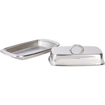 Kitchen Craft - KitchenCraft Mantequera con tapa, acero inoxidable, plata 19,5 x 10 x 8 cm