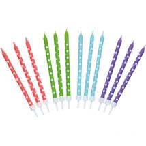 Sdicandspot Geburtstagskerzen de, Wachs, Multicolour, 10 cm + 2 cm, 24 Stk. - Kitchencraft