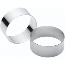 KitchenCraft Set de 2 kreisförmige Kochformen dede Edelstahl, 9 x 3,5 cm