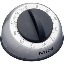 KitchenCraft Taylor Pro Temporizador de Cocina, Acero Inoxidable 60-Minutos Mini Temporizador de Cocina, Alarma Portátil para Cocinar y Hornear,