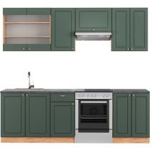 Vicco - Mueble de cocina Fame-Line, Green-Gold Country/Gold Power Roble, 240 cm , et Antracita