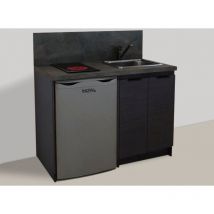 Kitchenette vulcano 120cm + plaque de cuisson + refrigerateur + evier + mitigeur