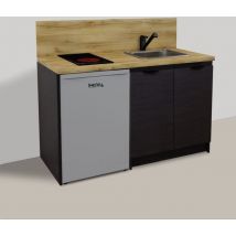 Kitchenette vulcano 140cm + plaque de cuisson + refrigerateur + evier + mitigeur