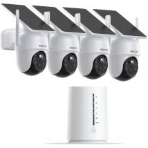 Anran - Kits de videovigilancia 4MP Kit Cámara de Vigilancia WiFi Exterior, Estación Base 2X 2 Cámaras sin Cables con Batería Recargable con Panel