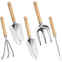Kits D'outils de Jardinage, Lot de 5 Outils de Jardinage Ensemble Outils Jardinage en Acier Lnoxydable, Petite Pelle de Jardin Outils de Jardinage