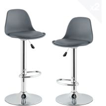 Kitytety Tabourets De Bar Et Cuisine Design Sig - Lot De 2 Chaises De Bar - Hauteur Réglable (gris)