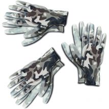 Kixx - Handschuhe Für Die Gartenarbeit, Camouflage-weiß, 3er Set - Größe 8