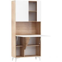 Mobile schreibtisch computer bücherregal megan H175x80x36cm weiss hochglanz eiche