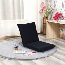 Klappbarer Bodenstuhl, Bodensessel mit 6-stufig Verstellbarer Rückenlehne, Bodensofa mit Abnehmbarem Bezug, Gepolstert, zur Meditation, beim Lesen