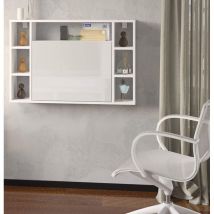 Bim Furniture - Klappbares Schreibtisch-hängeregal Muse Weiß Matt / Weiß Glänzend