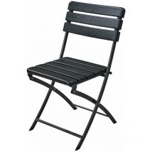 Klappgartenstuhl in Stahl mit Metallholzholz -Holzeffekt Finish