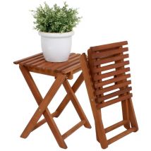 Eukalyptus Klapphocker tacoma natur - 37 x 29 cm - klappbarer Holz Blumenhocker