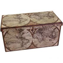 Klappkoffer mit rechteckiger Weltkarte 76x38h38 cm