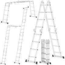 Klappleiter - Arbeitshöhe 5,60 m - Aluminium - multifunktional