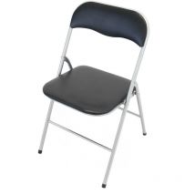 Klappstuhl Aus Innen- Oder Außenstahl Mit Sitz Und Zurück In Ppcp -gepolsterten Kleider - Black - Black