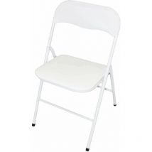 Klappstuhl aus Innen- oder Außenstahl mit Sitz und zurück in ppcp -gepolsterten Kleider - White - White