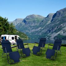 Klappstuhl Gartenstuhl mit Kopfkissen Hochlehner Sonnenliege Strandstuhl Campingstuhl Liegestuhl klappbar, Metall Textil blau schwarz, max. 100kg, l