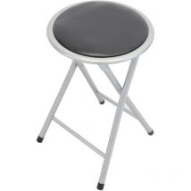 Klappstuhl mit Stahlkonstruktion und PVC -Sitz gepolstert Ø30 cm dünn - Black