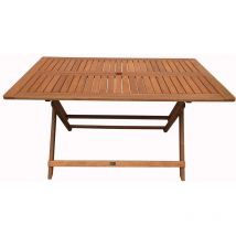 Klapptisch aus exotischem Holz Hongkong - Ahorn - 135 x 80 cm - Hellbraun
