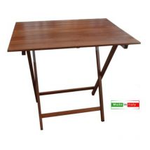Klapptisch aus Walnussholz 60x80 cm – Höhenverstellbar 76-78-80 cm – Ideal für Picknicks und Ausflüge