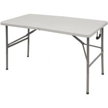 Klapptisch mit Aktentasche 122x61xh74 cm – weiß – Campingmöbel