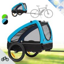 Husky Fahrrad-Hundeanhänger ca. 250L 600D Oxford Canvas blau - Klarfit