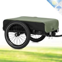 Klarfit - Remorque Velo Cargo, Charette Velo à 2 Roues, Remorque Vélo pour Bicyclette, Kit de Fixation pour Remorques en Acier avec Attelage et