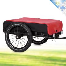Klarfit - Remorque Velo Cargo, Charette Velo à 2 Roues, Remorque Vélo pour Bicyclette, Kit de Fixation pour Remorques en Acier avec Attelage et