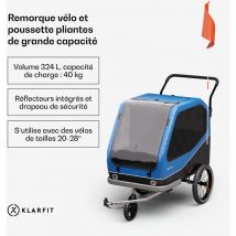 Klarfit - remorque de vélo hybride maison/cargo très spacieuse 334 l, construction solide en acier avec réflecteurs intégrés - idéale pour