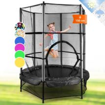 Klarfit - Rocketkid Trampoline de 140 cm à suspension élastique avec filet de sécurité - noir