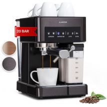 Klarstein - 1.8L Coffee Machines with Milk Frother, 20 Bar Espresso Coffee Machine Maker, 1350W Espresso & Cappuccino Machines, Stainless Steel