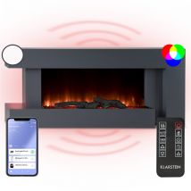 Klarstein - Cheminee Electrique Effet Flamme, Cheminée Electrique Decorative Chauffante de 2000W, Télécommande et Minuterie, Fausse Cheminée a led,