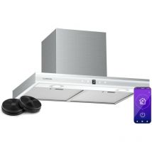 Klarstein Auriana Hotte Murale - 60cm, 700 m³/h, A+ Énergie, LED 6000K, WiFi & Tactile, Hotte Aspirante Silencieuse, Design Moderne, Filtre à