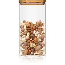 Bambuswald 500ml Vorratsglas Aufbewahrungsglas mit luftdichten Deckel aus 100% ökologischen Bambus - Glasbehälter ideal für Gewürze Kräuter Kaffee