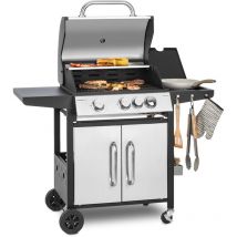 Klarstein - Barbecue Gaz Camping 2 Brûleurs à Gaz, Plancha au Gaz 2 Anneaux Exterieur, Gril à Gaz en Acier Inoxydable, bbq Exterieur avec Feu a Gaz,