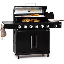Barbecue Gaz Camping avec 7 Brûleurs à Gaz, Plancha au Gaz de 19300W, Gril à Gaz en Acier Inoxydable, bbq Feu a Gaz, Plancha Gaz Inox, Cuisinière
