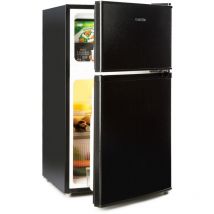 Klarstein - Big Daddy Cool Fridge Freezer - Free-Standing, Small Fridge, Refrigerator, Freezer, 42 dB, Glass Shelves, Door Trays, Interior Lighting,