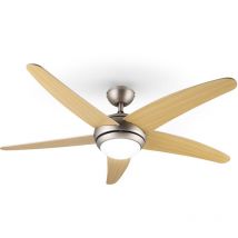Bolero ventilateur de plafond 2-en-1 134 cm lampe 55 w pales érable télécommande