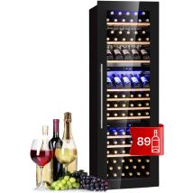 Klarstein - Cave a Vin Encastrable, Réfrigérateur à Vin, Porte en Verre, Cave à Vin Vieillissement, Trois Zones, Prosecco, Ecran Tactile,