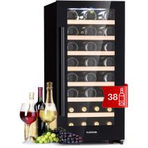 Klarstein - Cave a Vin, Réfrigérateur à Vin avec Porte en Verre, Cave à Vin de Vieillissement, Zone Unique, Prosecco, Bière, Ecran Tactile,