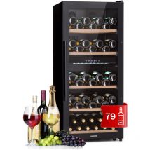 Klarstein Cave a Vin, Réfrigérateur à Vin sur Pieds avec Porte en Verre, Cave à Vin de Vieillissement, Prosecco, Bière, Ecran Tactile, Réfrigérateur