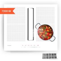 Klarstein Chef-Fusion table de cuisson à induction avec hotte intégrée - 7200 W, Boost 8400 W, débit d'air 590 m³/h, efficacité énergétique A, design