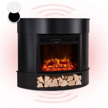 Klarstein - Cheminée Electrique d'Intérieur, Chauffage Electrique de 1800W, Fausse Cheminée Decorative avec Effet Flamme en led, Télécommande Inclus,
