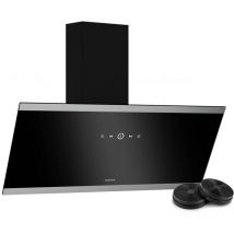Klarstein - FlashLine Cooker Hood - 90cm Angled Extractor Hood, Touch Screen Control, 524 m³/h Air Flow, a++ Energy Efficiency, led Lighting, Quiet