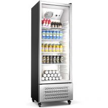 Klarstein - GrandCooler 270 l réfrigérateur à boissons - Vitrine Réfrigérée avec Porte Double Vitrage, Porte aluminium, Éclairage led Blanc/Bleu,