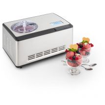 Dolce Bacio Eiscremebereiter Kompressions-Eismaschine Eismaschine auch für Sorbet, Frozen Yogurt (2 Liter, 180 Watt, Timer, LCD-Display, Touch,