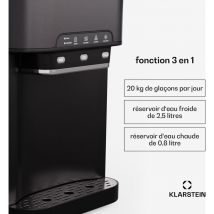 Klarstein - Machine a Glacons pour la Maison, Capacité de 3L, Fabrique Rapidement Jusqu'à 20kg de Glacons, Machine a Glaces Petits et Grands Glaçons