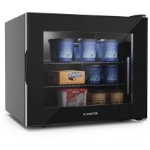 Klarstein - Mini-réfrigérateur congélateur 42 l avec façade en verre, thermostat 5 niveaux (-18 à 0°c), pieds réglables - indispensable maison,