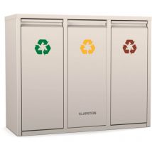 Ordnungshüter 3 poubelle de tri sélectif - 45 l, 3 bacs amovibles 15 l, acier inoxydable, système anti-odeurs, montage mural, poubelle de cuisine,